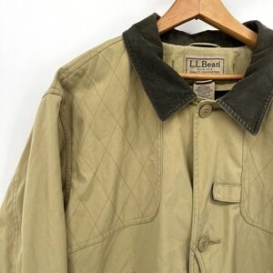 VTG L.L.Bean Barn‎ Chore Jacket Men's XL Beige Corduroy Collar Workwear